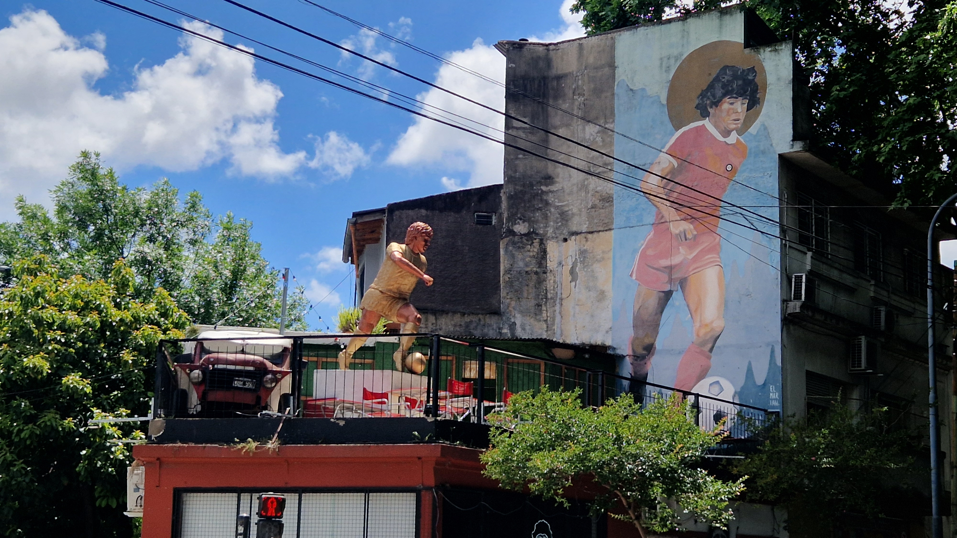 Maradona muurschildering in Buenos Aires