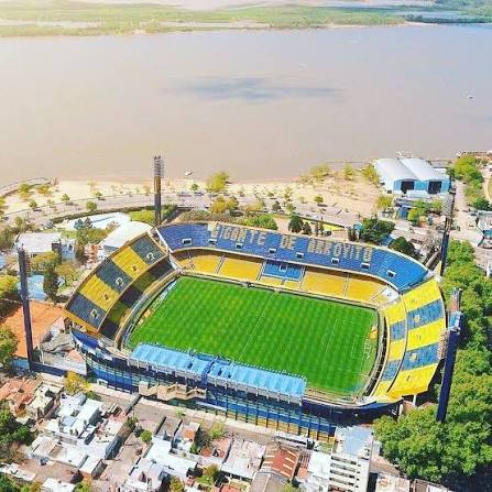 Het Gigante de Arroyito-stadion van Rosario Central aan de rivier